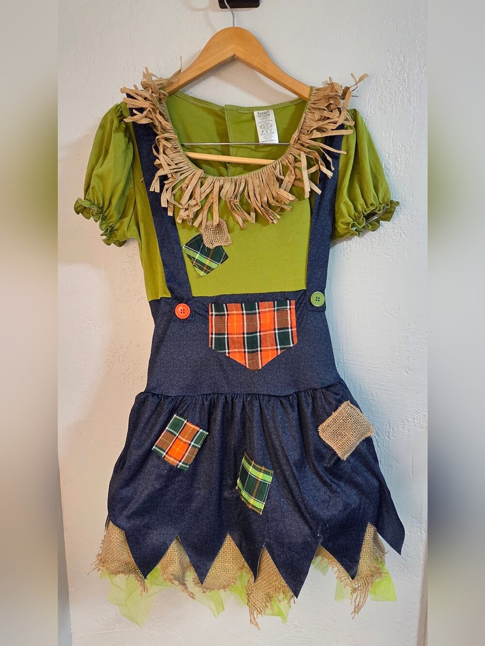Spirit Halloween Sweet Scarecrow Adult Costume Set Size MD/LG 10-14 Complete